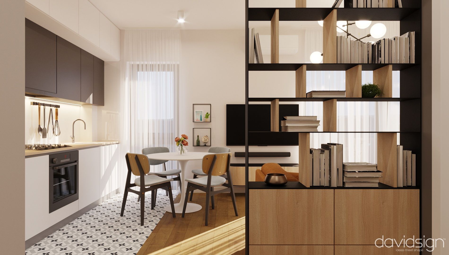 Design interior Interior design: 3-Room Apartment at West Residence, RO Oradea România Davidsign - 2