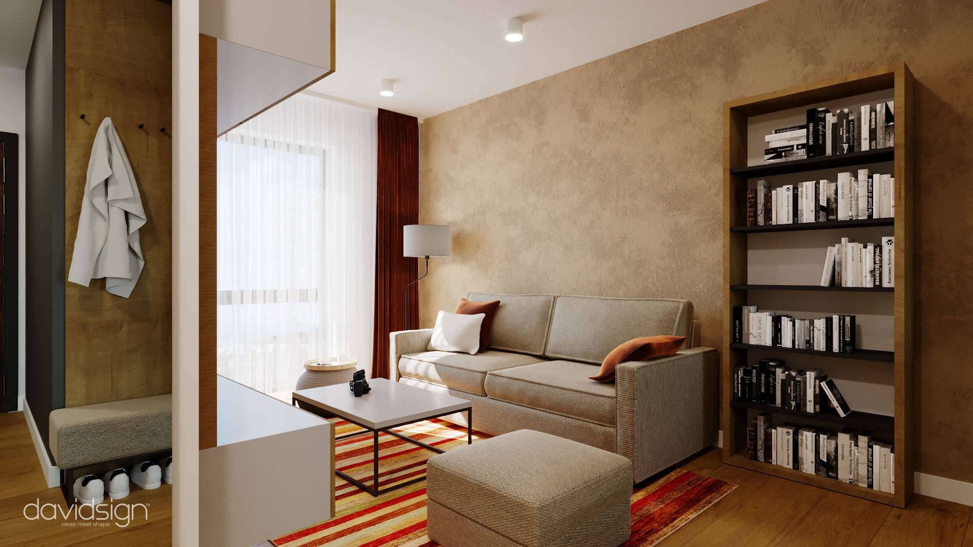 Design interior One-Room Apartment In Oradea Oradea România Davidsign - 2