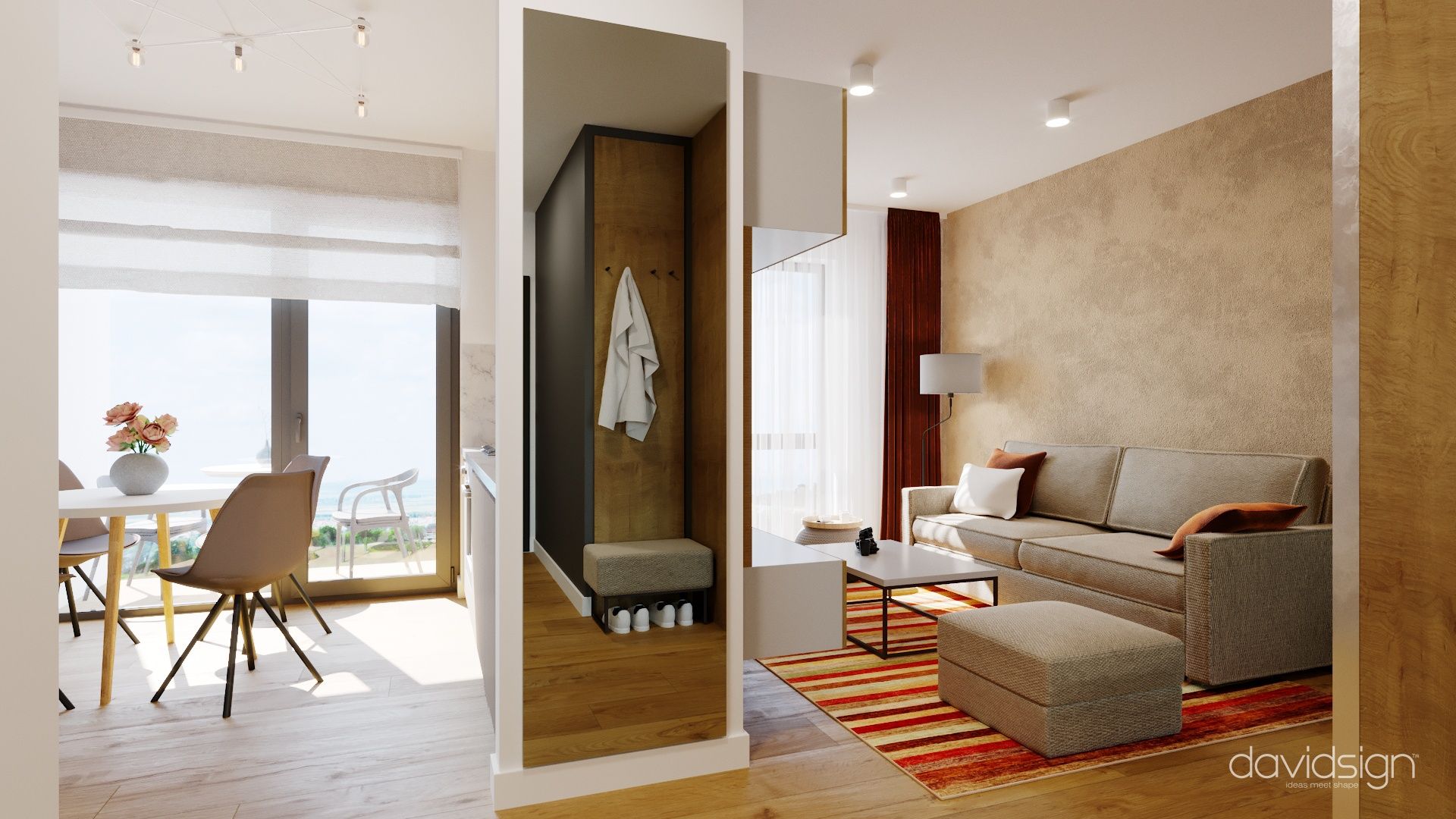 Design interior One-Room Apartment In Oradea Oradea România Davidsign - 5